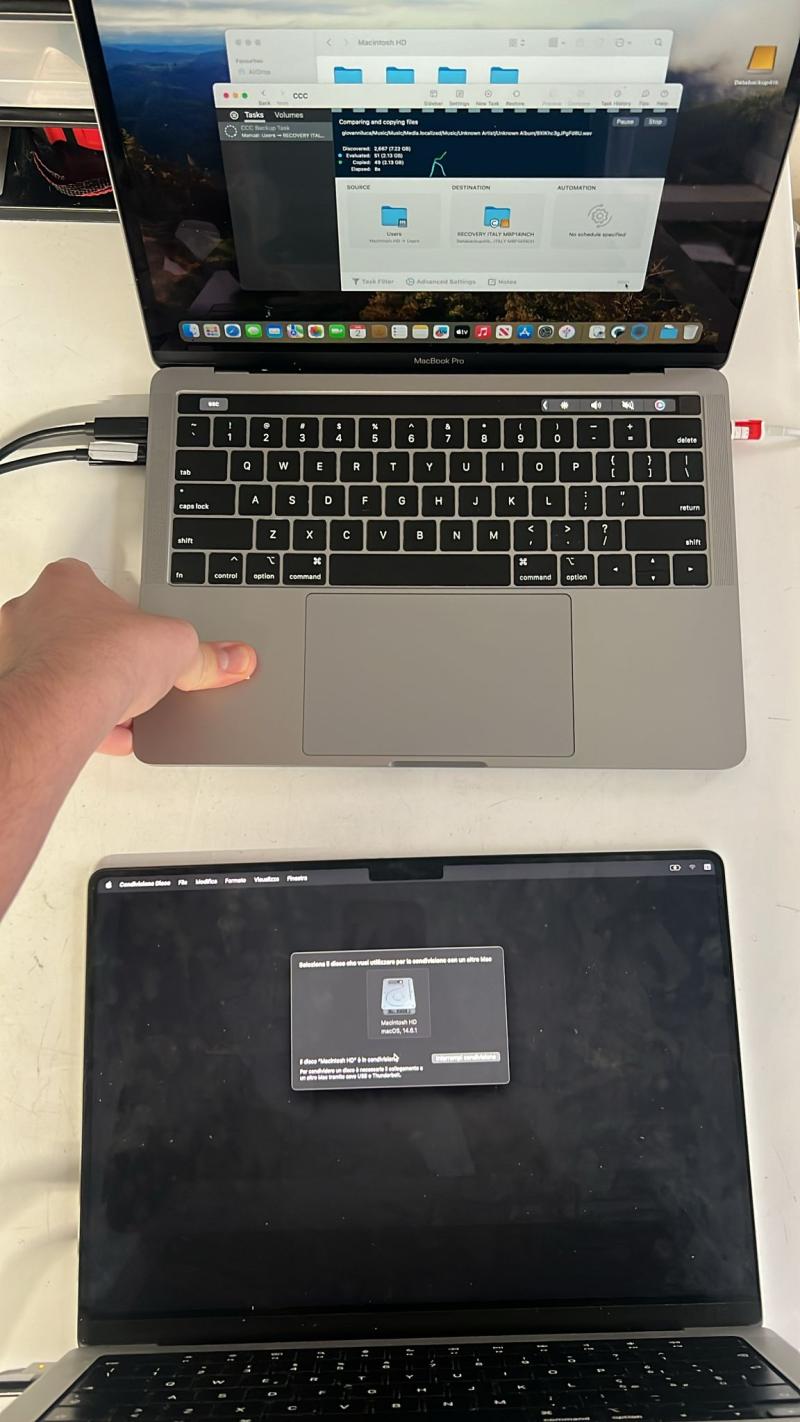 Copia dei dati da Macbook in Target Mode