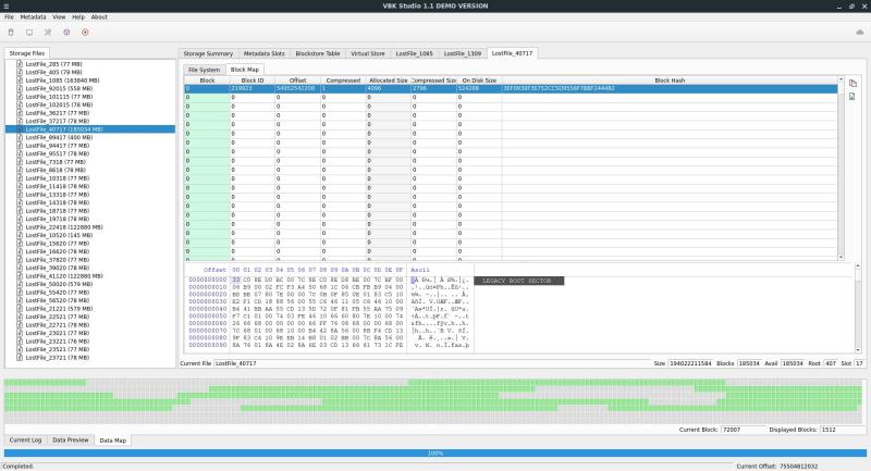 Visualizzazione della Virtual Machine recuperabile dal file veeam